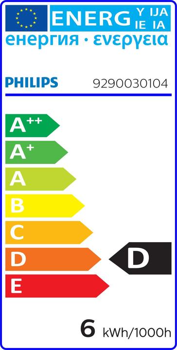 Label énergétique Philips Professional Lampe MAS LEDBulb DT 5.9-60W E27 927 A60 FR G (E27, 5.90 W, 806 lm, 1 x, D)