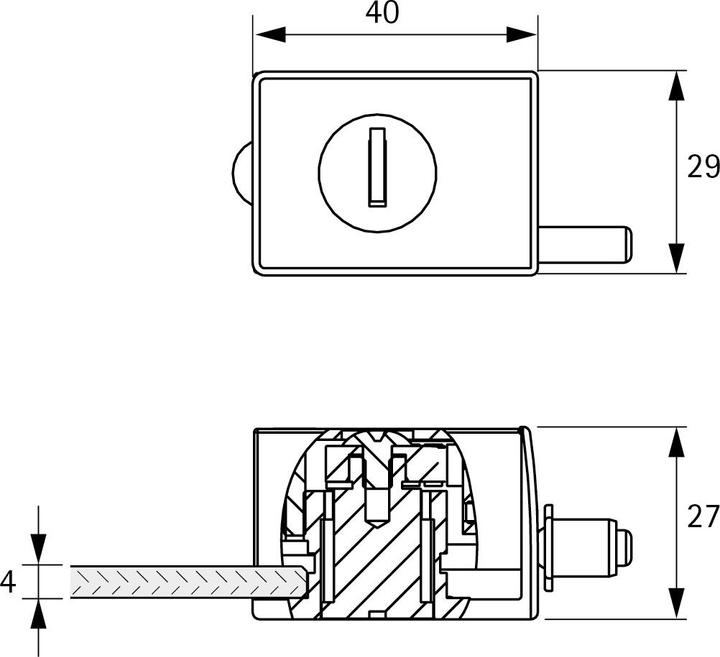Produktbild Hettich Glastürschloss Cadro (1 Stk.)