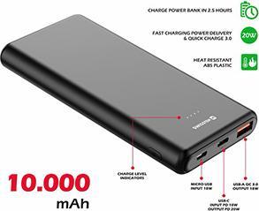 Immagine prodotto Swissten Power Line (10000 mAh, 20 W, 37 Wh)
