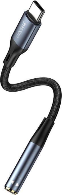 Immagine prodotto Yesido YAU38 Cavo USB-C in lega di alluminio e nylon da tipo c a jack audio Aux da 3,5 mm Cavo per cuffie (0.15 m, Cavo AUX)