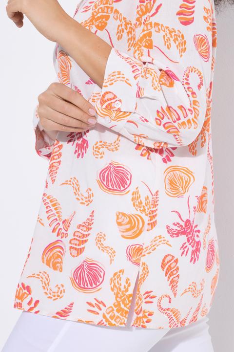 Immagine prodotto Ulla Popken Camicia in misto lino con colletto da camicia e maniche a 3/4 (48)