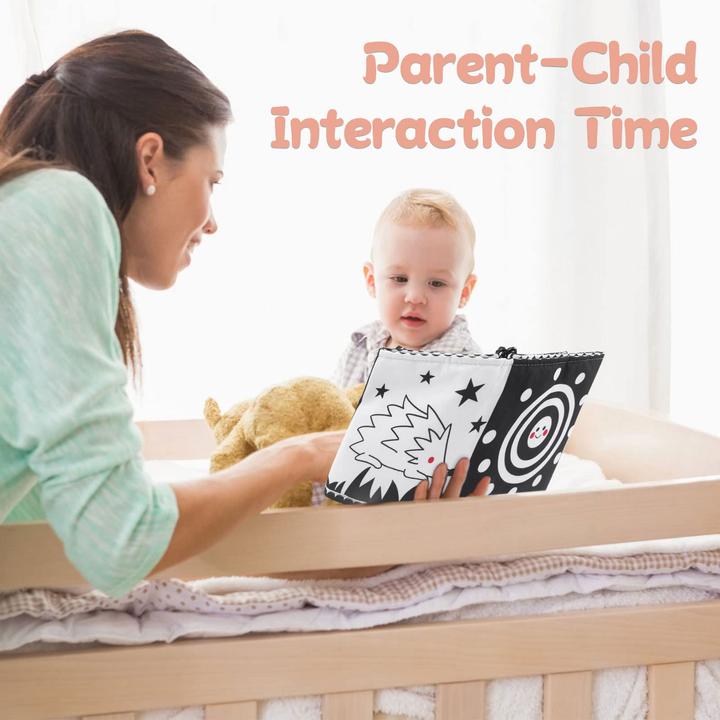 Image du produit Activity Board Livre contrasté pour bébé, livre en tissu double face pour bébé, livre d'images souple en tissu