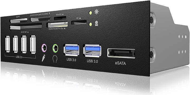 Produktbild Icy Box IB-863A-B (eSATA, USB 3.0, USB 2.0, Kopfhörer)