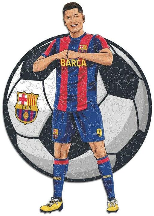Produktbild Iconic FC Barcelona - Robert Lewandowski - Holz Puzzle Grösse S (150 Teile) (150 Teile)