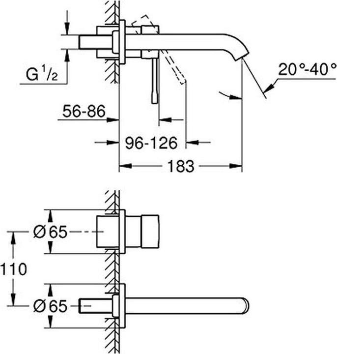 Produktbild Grohe 2-Loch-Waschtischbatterie ESSENCE