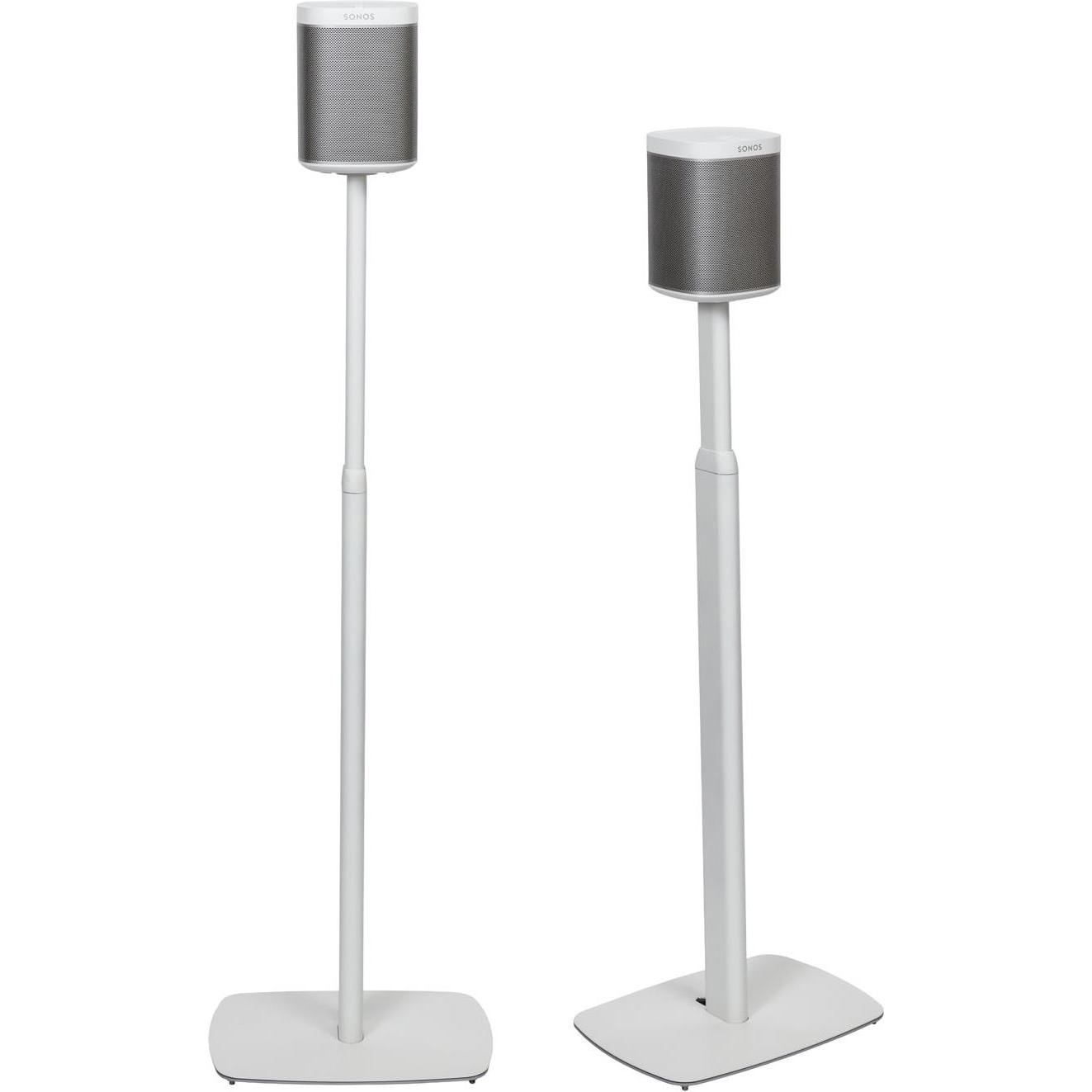 Flexson Supporto per piedi Sonos PLAY:1 (1 pz., Installazione a parete, Regolabile in altezza), Stativo + Montaggio a muro per altoparlanti, Bianco