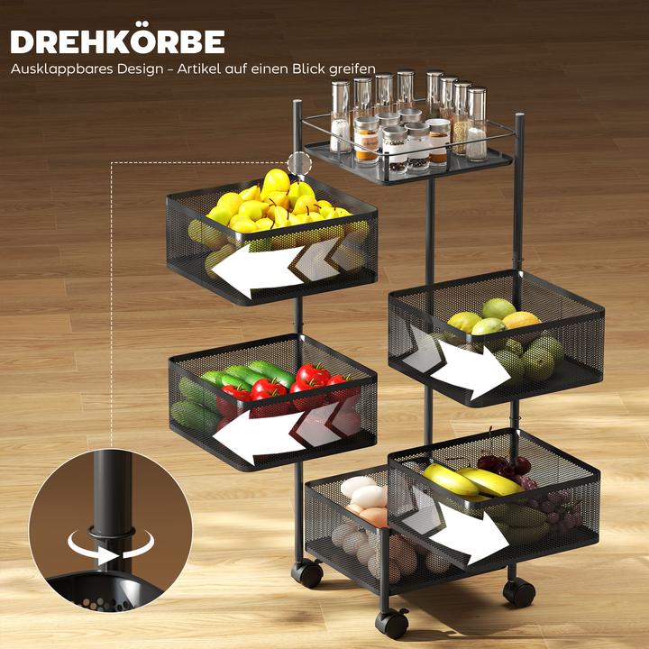 Image du produit Homcom Küchenwagen Metall Schwarz