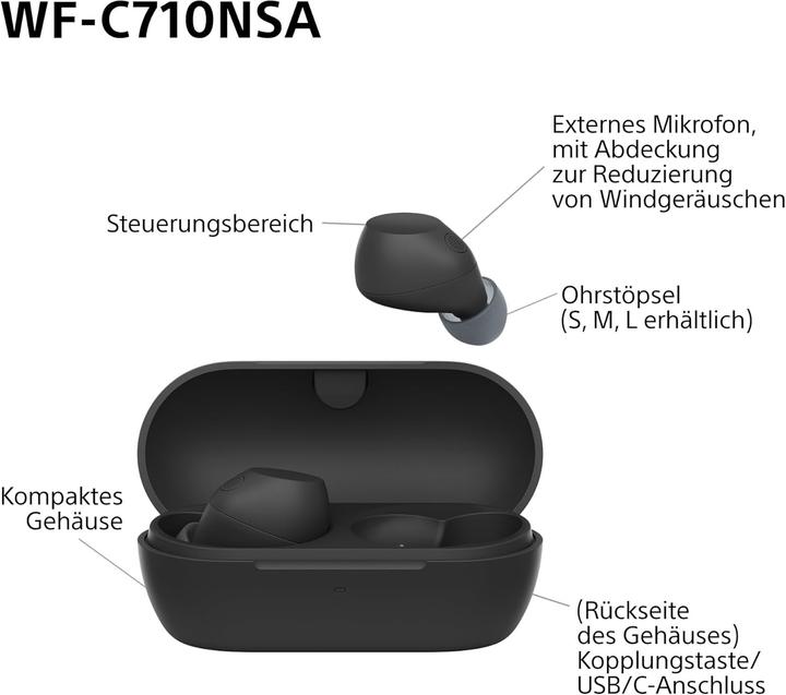 Produktbild Sony WF-C710NSA (Aktive Geräuschunterdrückung, 8.50 h, Kabellos)