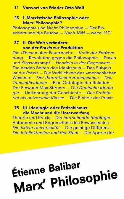 Produktbild Marx' Philosophie (Deutsch, Étienne Balibar, 2013)