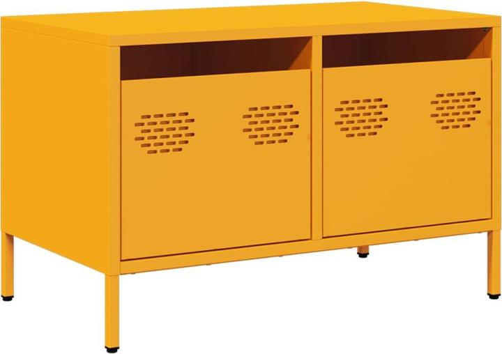 Produktbild VidaXL TV Schrank Fernsehtisch Fernsehschrank Lowboard TV Möbel Senfgelb Stahl