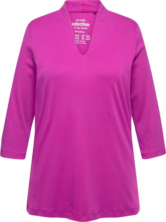 Produktbild Ulla Popken Shirt, A-Linie, Kelchkragen, 3/4-Arm, Pima Cotton (50, 52)