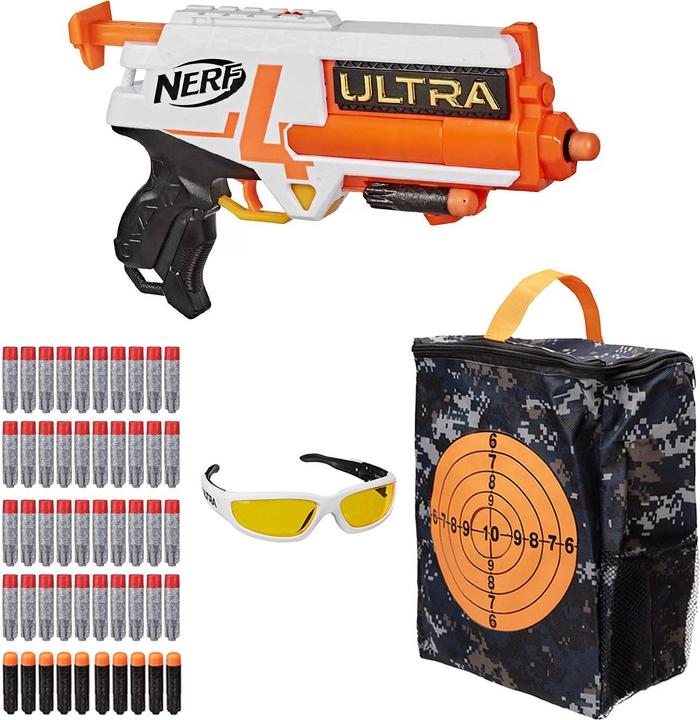 Produktbild Hasbro Einzelschuss-Blaster im Set mit Schutzbrille, Tasche und 54 Darts