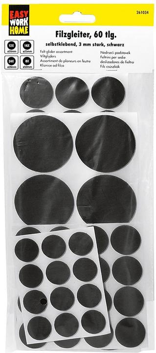 Actual product image Easy Work Felt glides, 60 pcs (Felt gliders, 60 Piece)