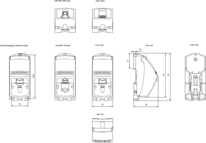 Produktbild Siemens FC RJ45 Outlet Basismodul Mit Einsatz 6GK19