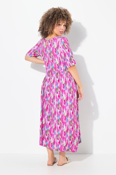 Produktbild Ulla Popken Jersey-Midikleid, A-Linie, V-Ausschnitt, Halbarm (54)
