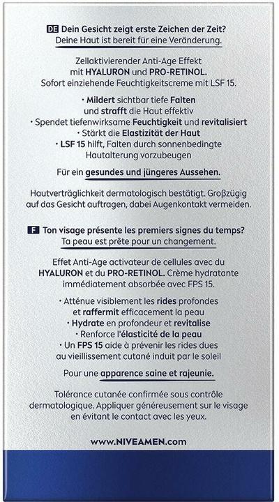 Actual product image NIVEA MEN Anti-Age Hyaluron (50 ml, 24h cream, SPF 15)