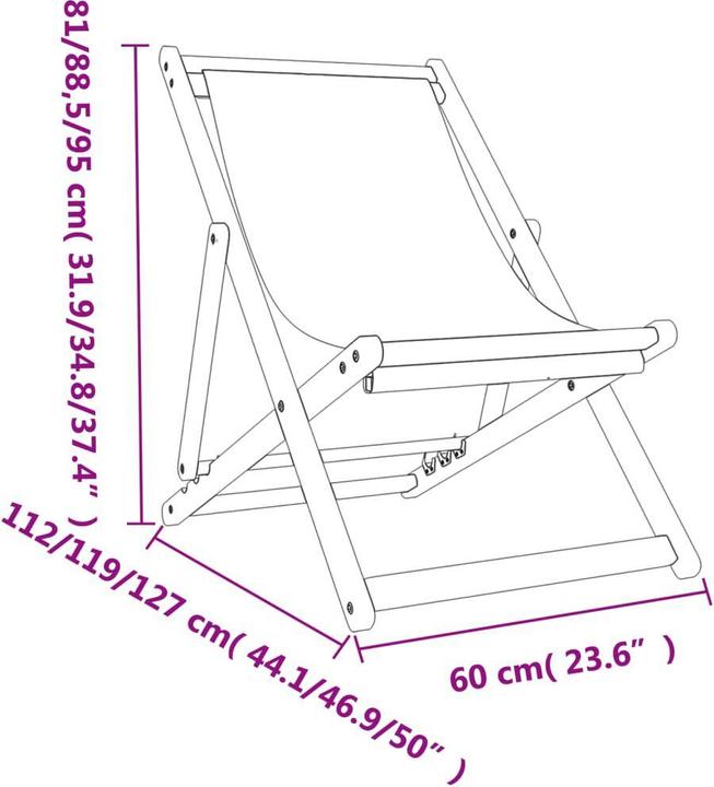 Image du produit vidaXL Chaises de plage (127 cm)