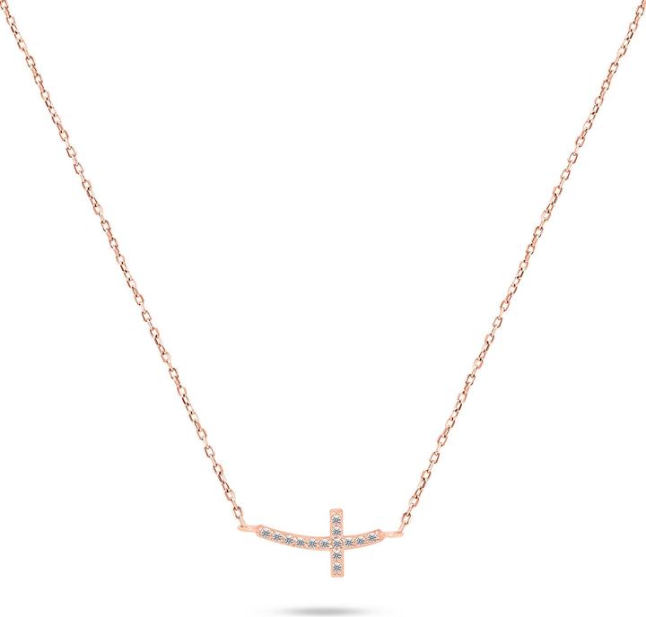 Immagine prodotto Brilio Collana in argento e bronzo Croce con zirconi NCL57R