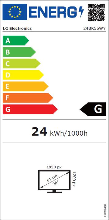 Energy Label LG 24BK55WY-B (1920 x 1200 pixels, 24")