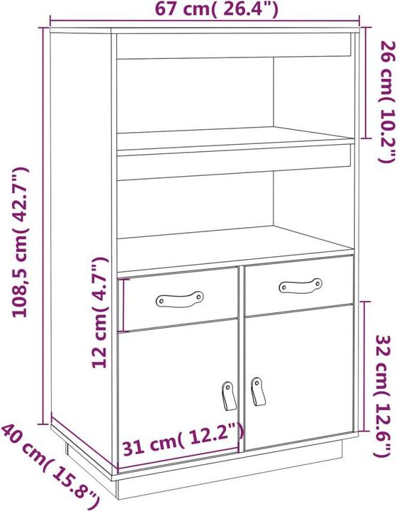 Image du produit vidaXL Ramona (67 x 40 x 108,5 cm)