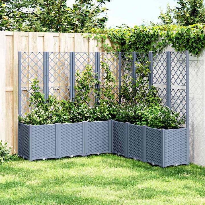 Image du produit vidaXL Bac à plantes avec treillis PP
