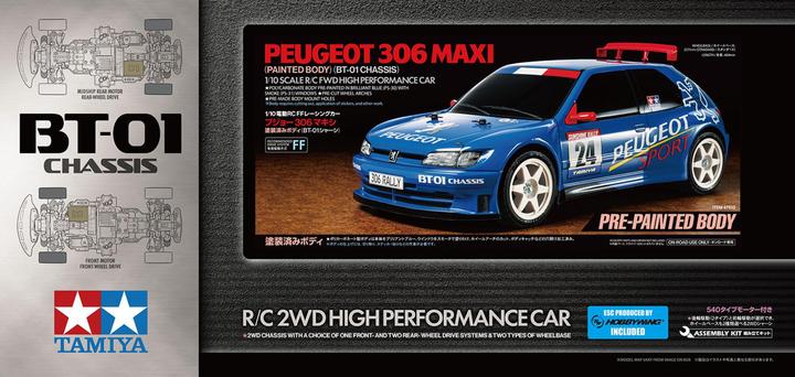Produktbild Tamiya Peugeot 306 Maxi Blue Painted Body (BT-01) (Kit)