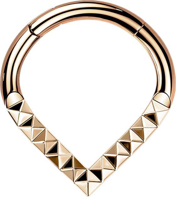 Image du produit Star Piercing Micro anneau segment pliable angle or rose motif angle (sans laiton, Titane)