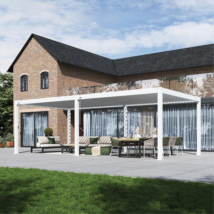 Actual product image Weide Pergola Deluxe Plus 4x8m with slatted roof white (400 cm, 800 cm)