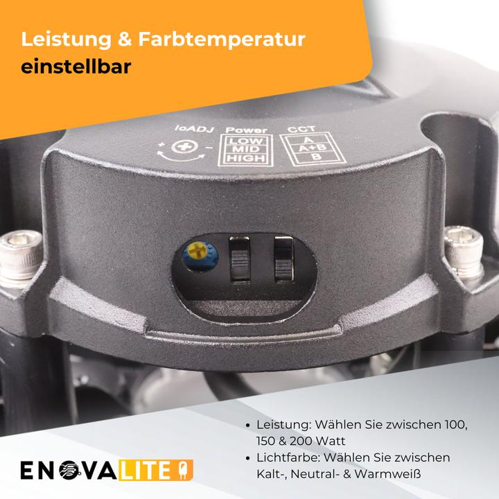 Produktbild Enovalite LED-Highbay-Leuchte, UFO, EEK: D, 200W, 28000lm, 5500K, schwarz (28000 lm)