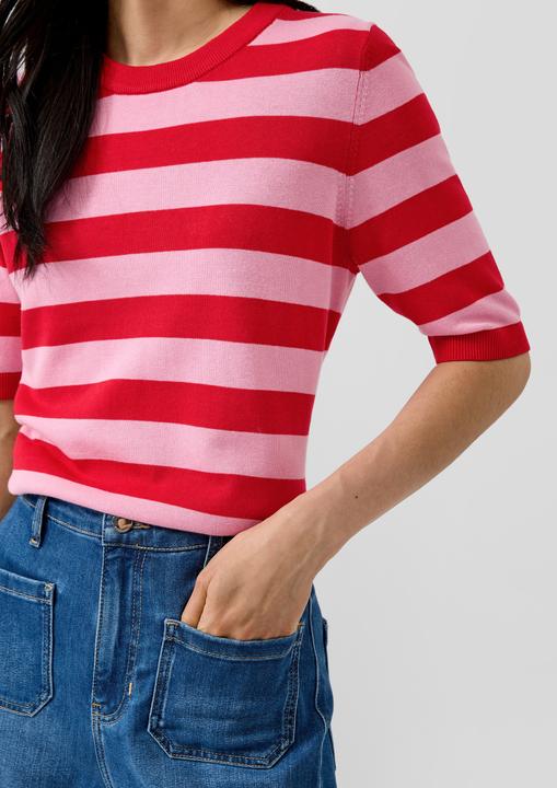 Image du produit s.Oliver Strickpullover Gestreifter Baumwollmix-Strickpullover (38)