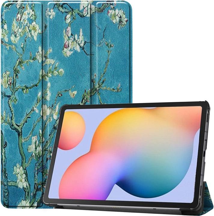 Actual product image Cover-Discount Galaxy Tab S6 Lite - Tri-fold Smart Leather Case Flowers (Galaxy Tab S6 Lite 10.4 (2020))