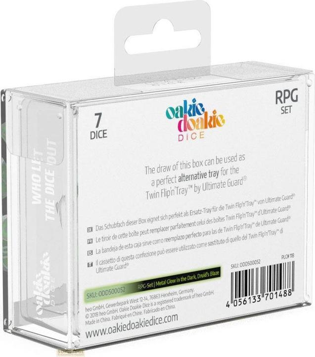 Image du produit Oakie Doakie Dice Jeu de dés de RPG : Druid's Blaze Glow in the Dark (en anglais)