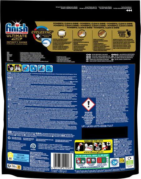Actual product image Finish Ultimate Plus Infinity Shine Machine Rinse Detergent 2 x 73 Tabs (Tabs, 146 Washing cycles)
