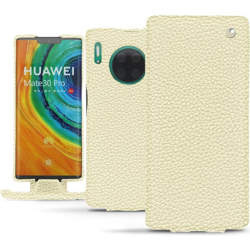 Thumbnail - Noreve Lederschutzhülle vertikal (Huawei Mate 30 Pro), Smartphone Hülle, Weiss
