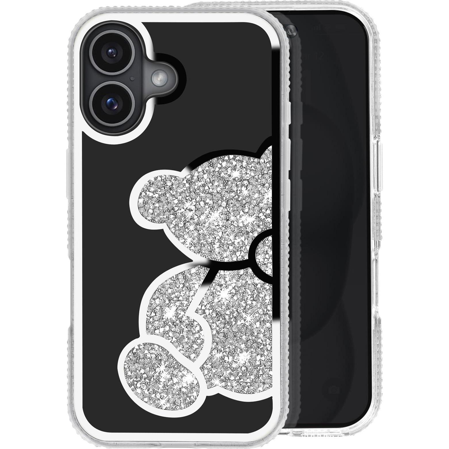 Avizar SparkleBear Case Series (Apple iPhone 16), Smartphone Hülle, Grau