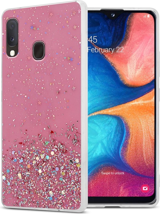 Pink with glitter