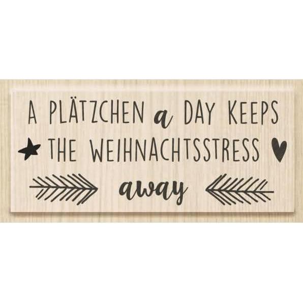 Heyda, Stempel, Motivstempel 'A Plätzchen a 'Day keep..' 7,5x3cm