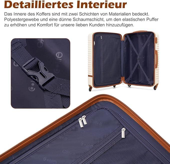 Produktbild Coolife 5-teiliges Hartschalenkoffer-Set mit TSA-Schloss