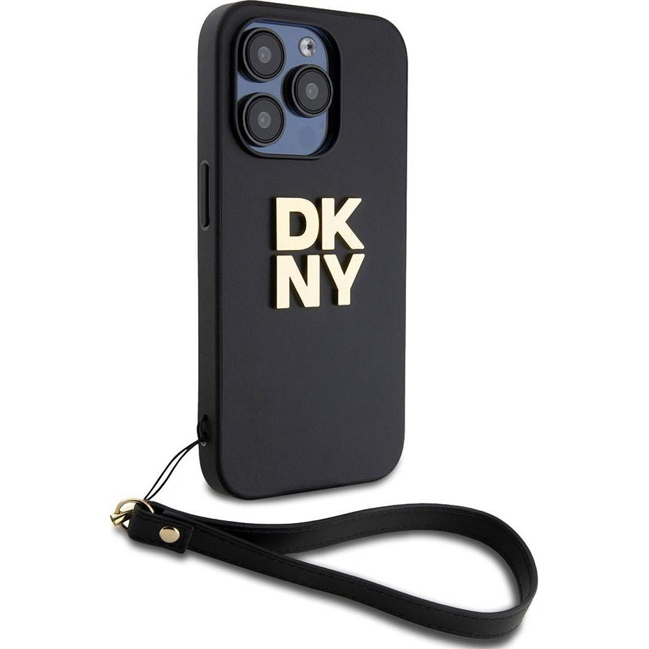 Thumbnail - DKNY DKHCP15LPBSWSK iPhone 15 Pro 6.1" czarny/black hardcase Wrist Strap Stock Logo (Apple iPhone 15 Pro), Smartphone Hü...