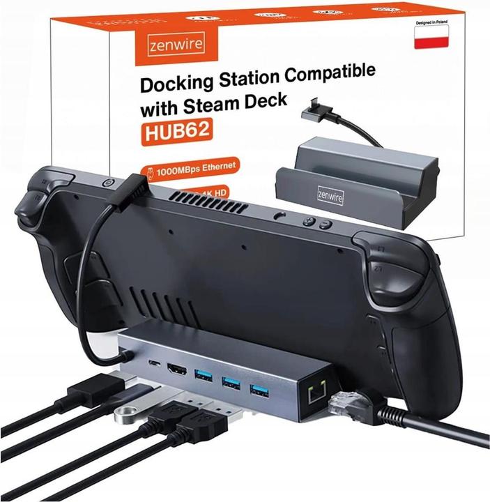 Immagine prodotto Zenwire Steam Deck Docking Station ROG ALLY DEX 6-in-1 HUB USB-C HDMI 4K Ethernet HUB62 (USB-C, 6 porte)