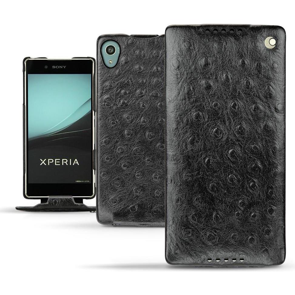 Noreve Lederschutzhülle vertikal (Sony Xperia Z4/ Z3+), Smartphone Hülle, Schwarz