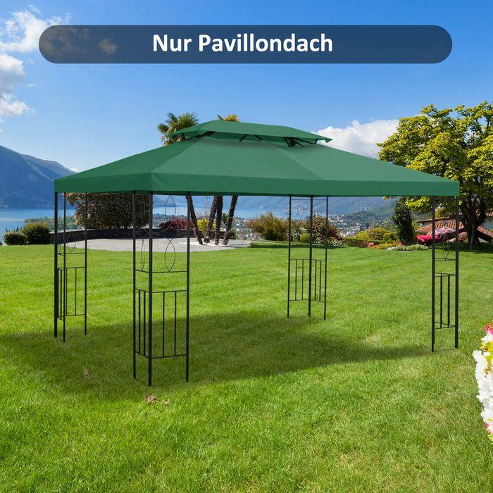 Produktbild Swisshandel24 Ersatzdach Pavillondach für Metallpavillon Gartenpavillon Partyzelt Gartenzelt Polyester 3x4m Grün (1200 cm, 1200 cm)