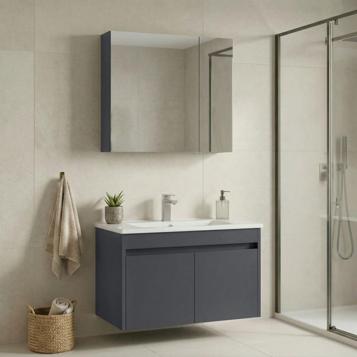 Produktbild Homitis Side 85 v2 Bathroom Cabinet With Sink & Mirror Set (2 Pieces)