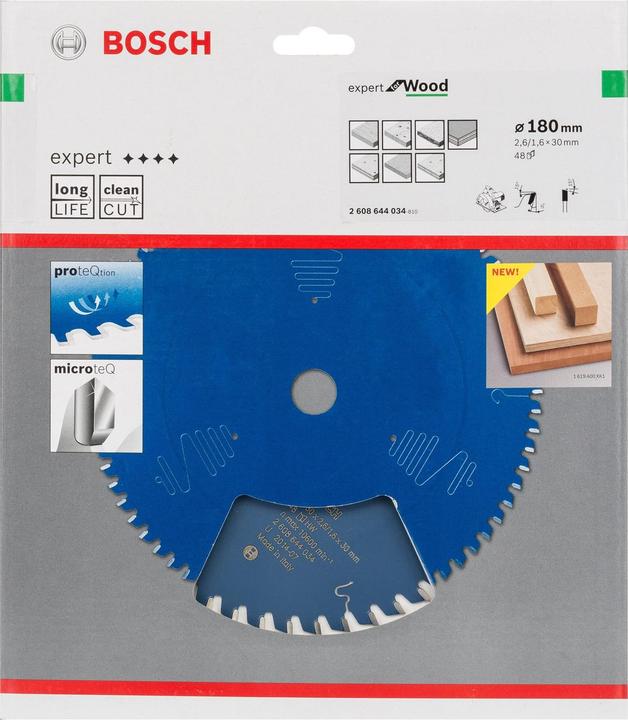 Image du produit Bosch Professional Zubehör Lame de scie circulaire Expert for Wood, 180 x 30 x 2,6 mm, 48