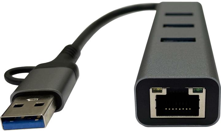 Image du produit LC-Power USB 3.2 HUB-C-Multi-9 1xRJ45,Externer 4-in-1 USB-C-HUB (USB-A, USB-C, 4 ports)