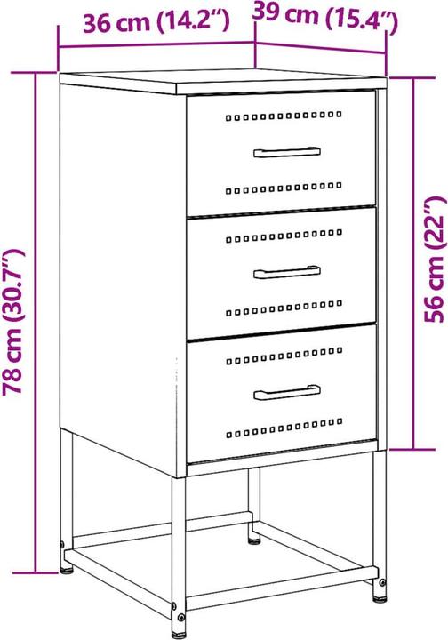 Produktbild vidaXL Nachttisch (36 x 39 x 78 cm)