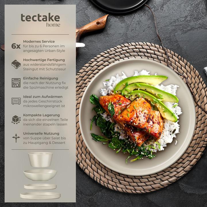 Actual product image tectake Una crockery set (24 pcs.)