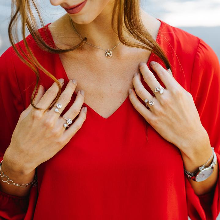 Actual product image Julie Julsen Dancing Stone Angel Necklace (Silver 925, 38 - 42 cm)