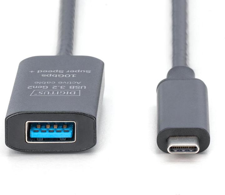 Actual product image Digitus Active USB 3.2 Gen2 10G extension cable, USB-C - USB-A, 5m (5 m, USB 3.2 Gen 2)