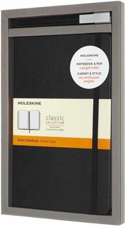 Produktbild Moleskine Set Notizbuch, Large/A5, schwarz + Kugelschreiber (A5, Liniert, Harter Einband)